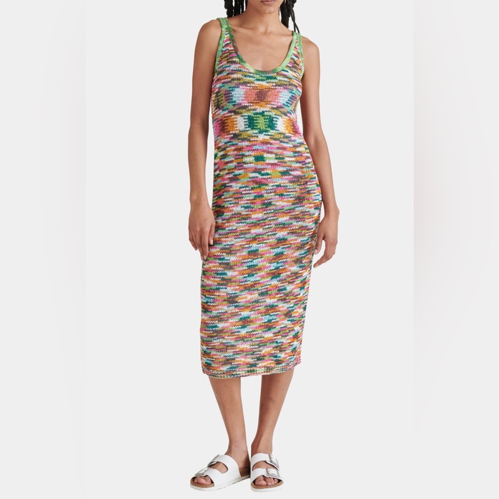 Steve Madden Reyna Multicolor Space Dye Knit Midi Dress Size Medium - Picture 10 of 10